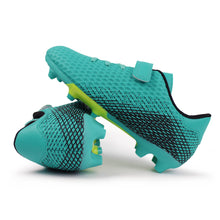 Load image into Gallery viewer, Hawkwell Kids Athletic Firm Ground Outdoor Soccer Cleats Shoes(Toddler/Little Kid/Big Kid), Green PU, 13 M US
