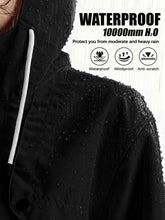 Load image into Gallery viewer, PITINAN Womens Raincoat With Hood Black Rain Jacket Women Waterproof Stylish Trench Coat Women Full Taped Seam Raincoat For Womens 2026 Spring Fall Jackets For Heavy Rain Coat Black XL

