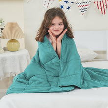 Load image into Gallery viewer, yescool Weighted Blanket (10 lbs, 41" x 60", Teal) Cooling Heavy Blanket, Perfect for 90-110 lbs, Breathable Throw Blanket Gifts with Premium Glass Bead, Machine Washable
