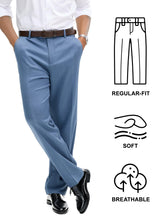 Load image into Gallery viewer, Comdecevis Mens Classic Fit Dress Pants Wrinkle-Resistant Trousers with Pockets for Work,Golf,Business,Casual Blue 36×28
