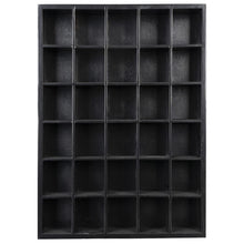 Load image into Gallery viewer, GSM Brands Shot Glass Display Case, Black Wood, Holds Set of 30 Glasses (16.7 x 12.2 - Each Opening Measures 2.52 x 2.13)
