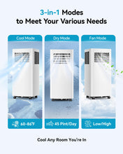 Load image into Gallery viewer, Feelfunn 8000 BTU Portable Air Conditioner, 3-in-1 Cools 350 Sq.Ft, Quiet AC with Fan &amp; Dehumidifier, LED Display, Remote, 24H Timer, Window Kit, for Bedroom/Office/Dorms

