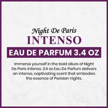 Load image into Gallery viewer, L’orientale Fragrances Collection Night De Paris Intenso, 3.3oz (100ml), Unisex, Oil-Based, Intense Oriental Amber Fragrance with Bergamot &amp; Vanilla, 24 Hour Long-Lasting Scent

