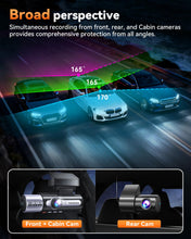 Load image into Gallery viewer, 4K Dash Cam Front and Rear, Full HD 3 Channel Dashcam, Free 128GB Memory Card, Built-in 5.8GHz WiFi Built-in GPS, Collision Sensor, Night Vision, 3.16" IPS, 24H Parking Mode（Black）
