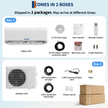 Load image into Gallery viewer, Garvee18000 BTU 21 SEER2 Ductless Mini Split AC &amp; Heat Pump, WiFi Control, Compatible with Alexa, 230V Energy Efficient Inverter System, Cools Up to 1000 Sq.ft
