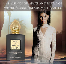 Load image into Gallery viewer, The Story of Amber Floral by Prince Parfums Dubai - 3.4 Ounces Women's Extrait de Parfum - Enchanting Essence of White Florals, Jasmine, &amp; Bulgarian Rose - Luxurious Vanilla &amp; Sandalwood Symphony
