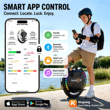 Load image into Gallery viewer, KINGSONG 14DPro Electric Unicycle: UL2272 Certified, 30km/h Top Speed, 32° Climbing, 800W Rated / 2400W Max Power, 420Wh Battery – Self-Balancing One Wheel EUC for Adults &amp; Teens Commuting (Black)

