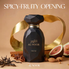 Load image into Gallery viewer, AL NOOR PRESTIGE | EAU DE PARFUM FOR MEN | 100ml | Spicy-Fruity Opening | Oriental Harmony | Luxury Gift(AL NOOR PRESTIGE)
