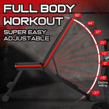 Load image into Gallery viewer, NFEET Adjustable Weight Bench for Full Body Workout, Foldable Workout Bench for Home Gym, Multi-Purpose Weight Bench with 3-Sec Folding&amp; Fast Adjustment for Bench Press Sit up Incline Flat Decline
