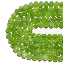 Load image into Gallery viewer, Natural Gemstone Beads 6mm Green Peridot Beads Polished Round Smooth Stone Beads for Bracelets Jewelry Making 15inch Loose Beads
