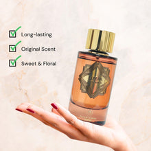 Load image into Gallery viewer, Jazzab Rose Gold Arab Perfume 100ml –Rose Woody Amber Oud Perfume For Her Eau De Parfum 100ml Fresh Scent Spray for Women
