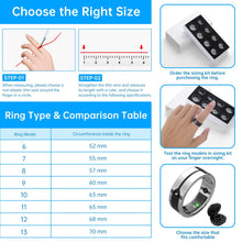 Load image into Gallery viewer, PAETAE Smart Ring, Fitness Ring Tracker, Health Monitoring of Heart Rate, Blood Oxygen, Temp, Activity &amp; Sleep Tracking with Smart Touch, LED Reminder, Smart Rings for Men Women with Battery Case
