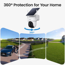Load image into Gallery viewer, aosu Security Cameras Outdoor Wireless, 4 Cam-Kit, No Subscription Required, Solar-Powered, Home Security Cameras System with 360° Pan &amp; Tilt, Auto Tracking, 2K Color Night Vision, Easy Setup

