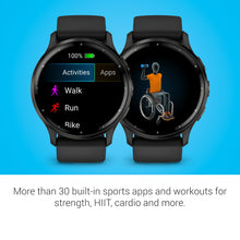 Load image into Gallery viewer, Garmin Venu 3 Running GPS Smartwatch with AMOLED Display, Advanced Health, Fitness Features, Up to 14 Day Battery Life with Signature Power Bundle | Slate with Black Silicone Band
