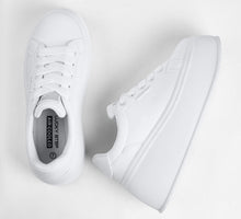 Load image into Gallery viewer, LUCKY STEP Women's Platform Fashion Sneakers Classic Wedge Canvas Casual Low Top Retro Walking Shoes(White,9 B(M) US)
