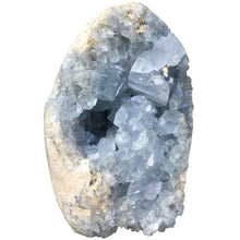 Load image into Gallery viewer, MOGEMT Large Blue Celestite Crystal Geode Raw Natural Healing Crystal Cluster Large Irregular Celestine Stone Home Decor 1.5-2.0 Lbs
