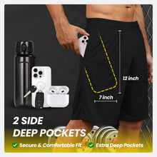 Load image into Gallery viewer, BALENNZ Athletic Shorts for Men with Pockets and Elastic Waistband Quick Dry Activewear
