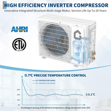 Load image into Gallery viewer, Air Conditioner, 24000 BTU Ductless Mini Split AC, Heating System, 19 SEER2, 208-230v, Cools, Heats 1500 Sq.Ft, Smart WiFi, Voice Control, Ultra Quiet 41 DB
