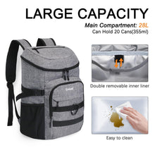 Load image into Gallery viewer, Upgraded Cooler Backpack 24 Cans – Lightweight Insulated Backpack Cooler, Leak-Proof &amp; 18-Hour Ice Retention for Beach, Camping, Hiking (Men, Women, Family)
