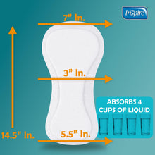 Load image into Gallery viewer, Inspire Ultra Absorbency Incontinence Booster Pads | Absorbs Over 4 Cups! | for Women or Men, Adhesive Strip Use in Incontinence Underwear and Diapers Leak-Free (22 Count)
