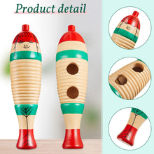 Load image into Gallery viewer, 2 Pieces Colorful Fish Shaped Guiro Instrument Latin Percussion Musical Instruments Wooden Frog Instrument Musical Percussion Instruments for Adults Kids with Rhythm Sticks
