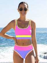 Load image into Gallery viewer, popvil High Waisted Bikini Sets for Women Tummy Control Swimsuits 3 Piece Bathing Suits Neon Swimwear with Skirt 2026
