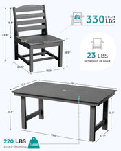Load image into Gallery viewer, SERWALL Patio Dining Sets for 6 Person, HDPE Dining Set with 6 Armless Chairs, Gray
