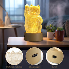 Load image into Gallery viewer, Verveho Night Light Cat Lamp,Cat Decorative lamp,Fortune Cat Night Light USB Rechargeable,3D Night Light for Home Decoration,Kids,Meditation,Valentine's Day
