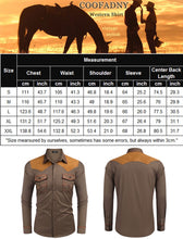 Load image into Gallery viewer, COOFANDY Mens Shirt Western Cowboy Embroidered Long Sleeve Slim Fit Casual Cotton Button Down Hippie with Pockets, Khaki, Large, Long Sleeve
