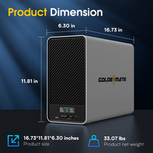 Load image into Gallery viewer, GOLDENMATE 1500VA/1000W Lithium UPS Battery Backup and Surge Protector, Backup Battery Power Supply with LiFePO4 Batteries(296Wh), AVR, Line Interactive Sinewave UPS System, 8 Outlets, LCD Display
