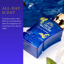 Load image into Gallery viewer, H HABIBI Iris Bloom Long-Lasting Arabian Perfumes for Women, Eau de Parfum for Women (2.5 Oz) Unique Fragrance With Rare Exotic Notes Of Blackcurrant, Jasmine &amp; Saffron
