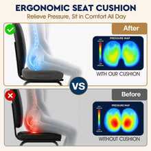 Load image into Gallery viewer, TushGuard Seat Cushion - Memory Foam Sitting Pillow for Office Chair, Car Seat, Airplane, Bleacher - Sciatica &amp; Hip &amp; Coccyx Pain Relief Desk Chair Cushion for Long Sitting Office Workers, Car Drivers
