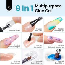 Load image into Gallery viewer, beetles Gel Polish 9 In 1 Gel Nail Glue for Clear Acrylic Nail Tips 2 Pcs 15ml Long Lasting Nail Gel Kit for False Nails Tips, Base Blooming Nail Gel, U V Light Required, Gift for Women
