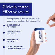 Load image into Gallery viewer, Routine Wellness Hair Growth Supplement – CLINICALLY Tested Thicker, Fuller-Looking Hair Support with Biotin &amp; Key Nutrients, Vegetarian &amp; Gluten-Free Vitamins - 1 Bottle, 30 Day Supply
