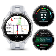 Load image into Gallery viewer, Wearable4U - Garmin Forerunner 965 Premium GPS Running and Triathlon 47mm Smartwatch with AMOLED Touchscreen Display, Titanium Bezel with Whitestone Silicone Band with White Earbuds Bundle
