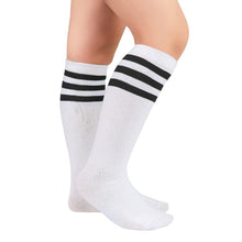 Load image into Gallery viewer, 4 Pairs Toddler Soccer Socks Kids Soccer Socks Youth Football Soccer Socks Toddler Kids Knee High Socks Youth Softball Baseball Tube Socks Girls Boys 4 Pairs F L
