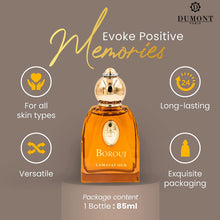 Load image into Gallery viewer, Dumont BOROUJ LAMASAT OUD - 85ml Travel Size - Arabic Inspired Unisex Perfume for Men &amp; Women - Musky, Woody &amp; Oriental Fragrance - Long Lasting Cologne Mist &amp; Body Spray - for Him &amp; Her
