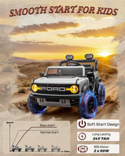 Load image into Gallery viewer, First Ride On Licensed Ford Bronco Raptor 24V 2 Seater Kids Ride on Toys, Battery Powered Electric Ride on Car, Remote Control Electric Car w/Led Lights, Music, High Low Speed (24V, White)

