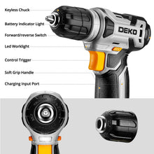 Load image into Gallery viewer, DEKOPRO Tool Set：Tool Kit with 8V Cordless Drill,Tool Box with Drill,Hand Drill Set for Men &amp; Women,Home Tool Kits for House Repair,Handyman,DIY 126 Piece
