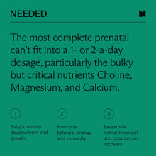 Load image into Gallery viewer, Needed. Multivitamin Capsules for Prenatal, Pregnancy, Breastfeeding, Postpartum | Expertly-Formulated &amp; Third-Party Tested| 30-Day Supply
