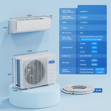 Load image into Gallery viewer, ROVSUN 11500 BTU Wifi Enabled Mini Split Air Conditioner &amp; Heater, 17 SEER2 115V Inverter Ductless Wall AC Unit with Pre-Charged Condenser, Heat Pump &amp; Installation Kit
