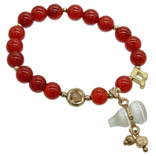 Load image into Gallery viewer, Betterdecor Feng Shui Handmade Natural Red Agate Bracelet with Chinese Wu Lou/Hu Lu for Health and Protection
