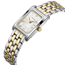 Load image into Gallery viewer, HOLSTOUR Watches for Women Vintage Bracelet White Roman Dial Rectangular Case Gold Silver Watch Waterproof with Tools
