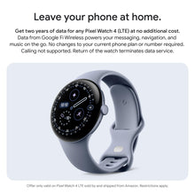 Load image into Gallery viewer, Google Pixel Watch 4 (41mm) - Android - 2 Years of Data- Heart Rate,Sleep &amp; Fitness Tracking -30-Hour Battery -Polished Silver Aluminum Case - Iris Active Band - LTE (2025) -Google Pixel Watch app
