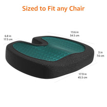 Load image into Gallery viewer, Amazon Basics Comfortable Seat Cushion for Office Chairs, Gel Enhanced Memory Foam, Non-Slip, Cooling Support for Long Sitting, Black
