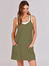 Load image into Gallery viewer, ANRABESS Women Athletic Dress Summer Tennis Workout Active Sports Mini Romper Dress Built in Shorts Travel Vacation Clothes Army Green Medium
