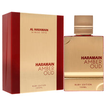 Load image into Gallery viewer, Al Haramain Amber Oud Ruby Edition - Arabian Perfume for Women and Men - Eau de Parfum Spray with Almond, Saffron, Jasmin, Cedarwood, Ambergris, Woody, and Musk Notes - 3.4 oz
