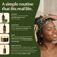 Load image into Gallery viewer, Nuani Batana Oil Shampoo and Conditioner Set (16 fl oz / 470 ml) with Rosemary &amp; Caffeine | Includes Deep Mask, Hair Oil &amp; Silicone Scalp Massager | Sulfate-Free, Paraben-Free for Fuller-Looking Hair.
