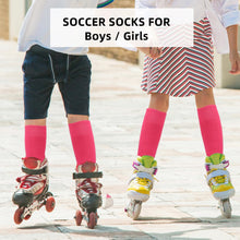 Load image into Gallery viewer, Kids Grip Socks, [2 Pairs] Non Slip Training Athletic Soccer Socks for Youth Boys and Girls Anti Slip Socks (pink)
