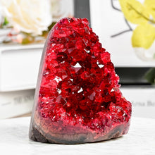Load image into Gallery viewer, CrystalHola 1Pc Claret Raw Geode, Crystal Cluster for Home Feng Shui Ornaments Energy Stone Healing Tools Meditation Feng Shui Decoration,Stone Display Piece, Mineral Specimen (300-400g)
